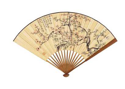 高野侯 花卉 成扇